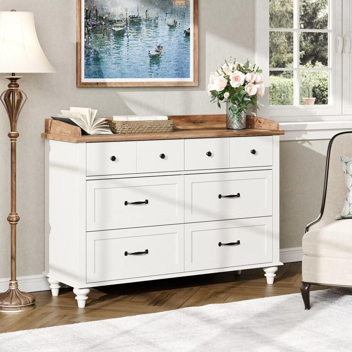 Mid Century White Dresser with 4/5/6 Drawers， Kids Dresser for Bedroom - - 36185713 - Mycitystee