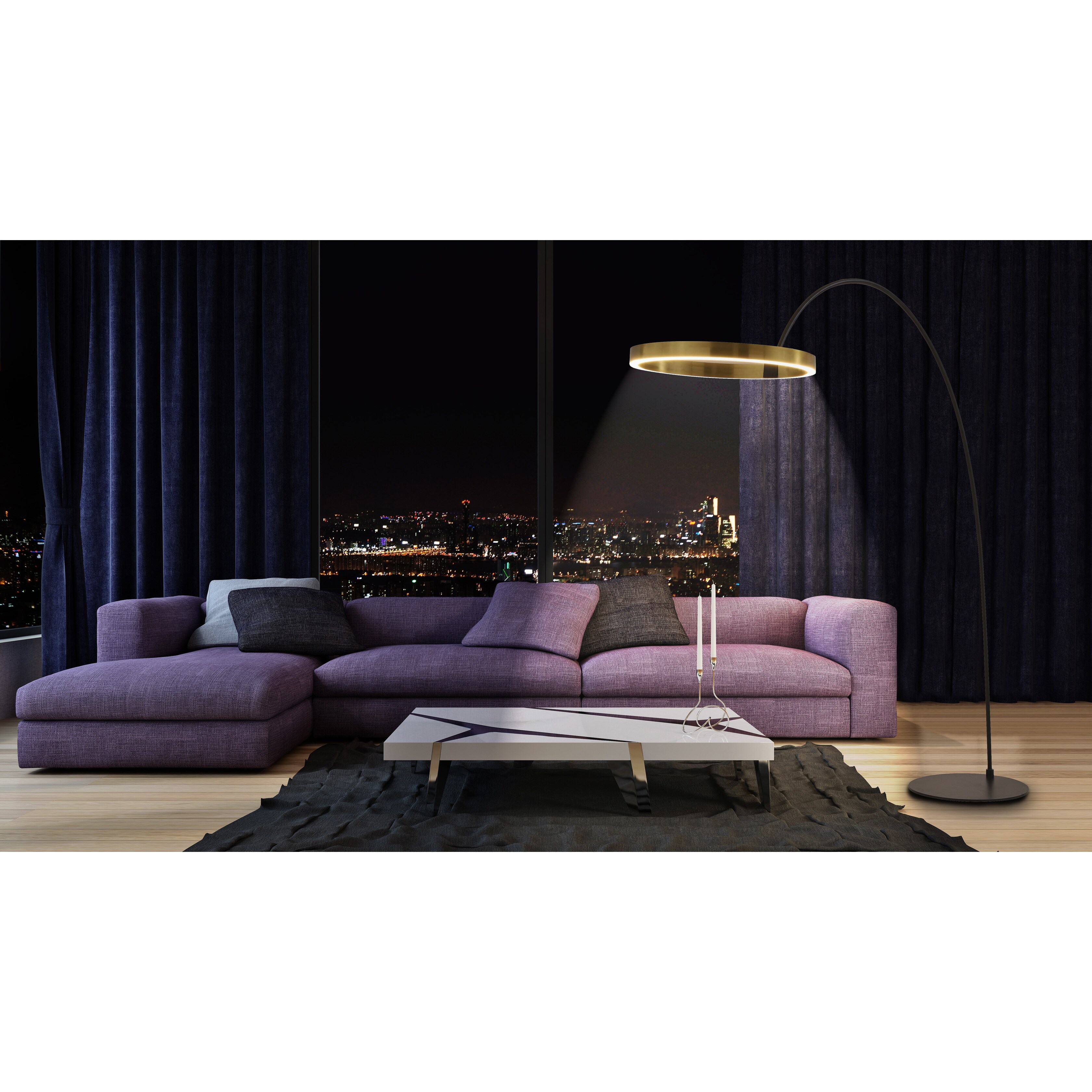 Unique Geometric 60w 2-light LED Arched Floor Lamp， - 82 - Mycitystee
