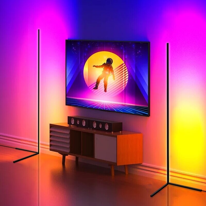 Minimalism RGB Corner Floor Lamp-Set Of 2 - 55in - Mycitystee