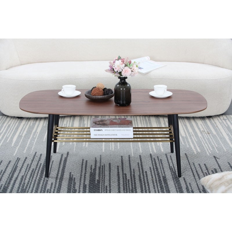 2-Tier Modern Coffee Table Wood - Mycitystee