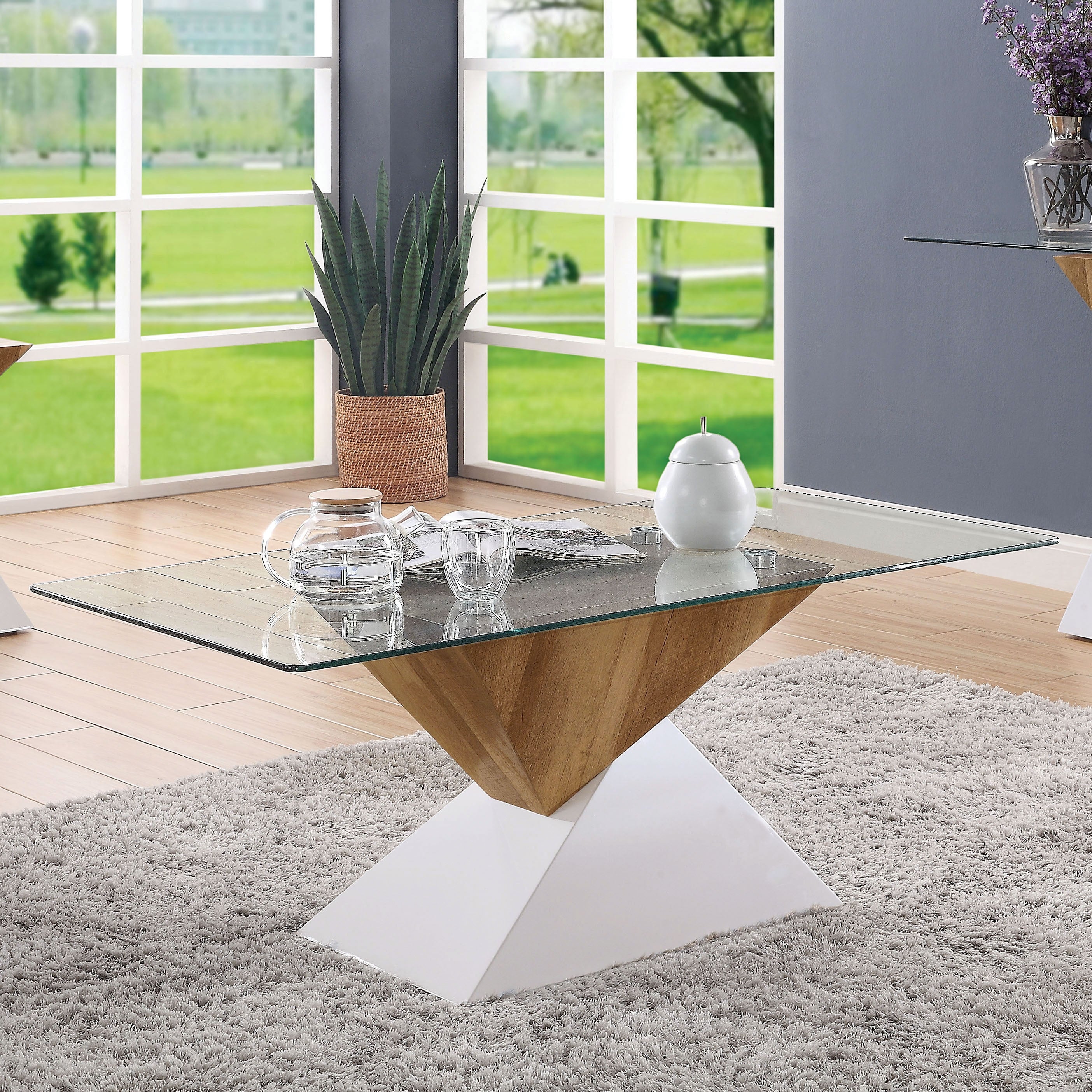 Furniture of America Cath Contemporary Natural 47-inch Coffee Table - Mycitystee