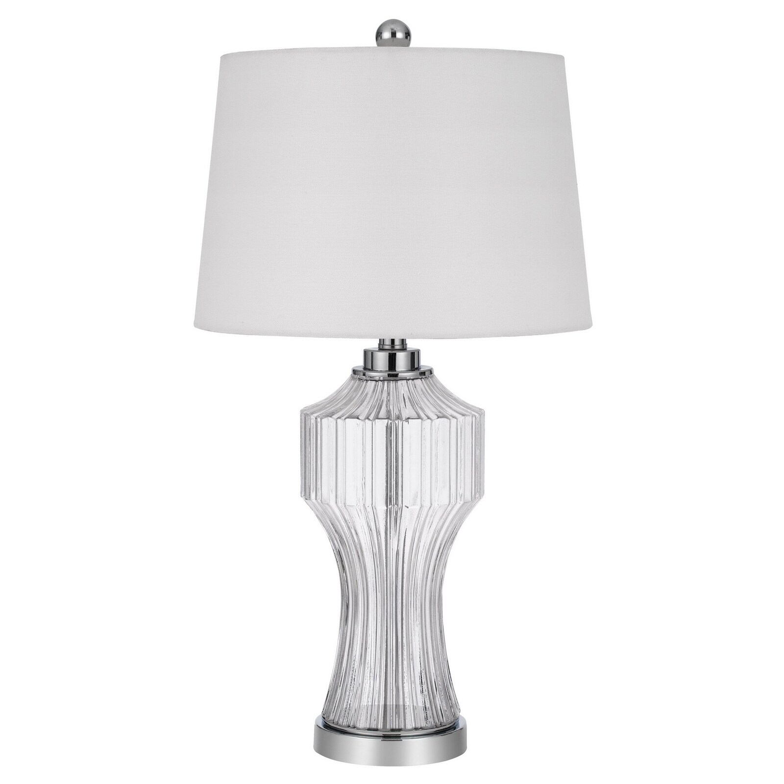 100W 3 way Reston column glass table lamp - Mycitystee