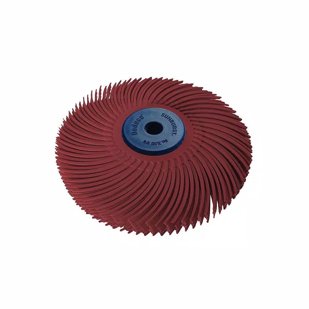 Dedeco Sunburst 3 in. 6-Ply Radial Discs 1/4 in. Tool Std 220-Grit Arbor Thermoplastic Cleaning and Polishing and#8211; XDC Depot - Mycitystee