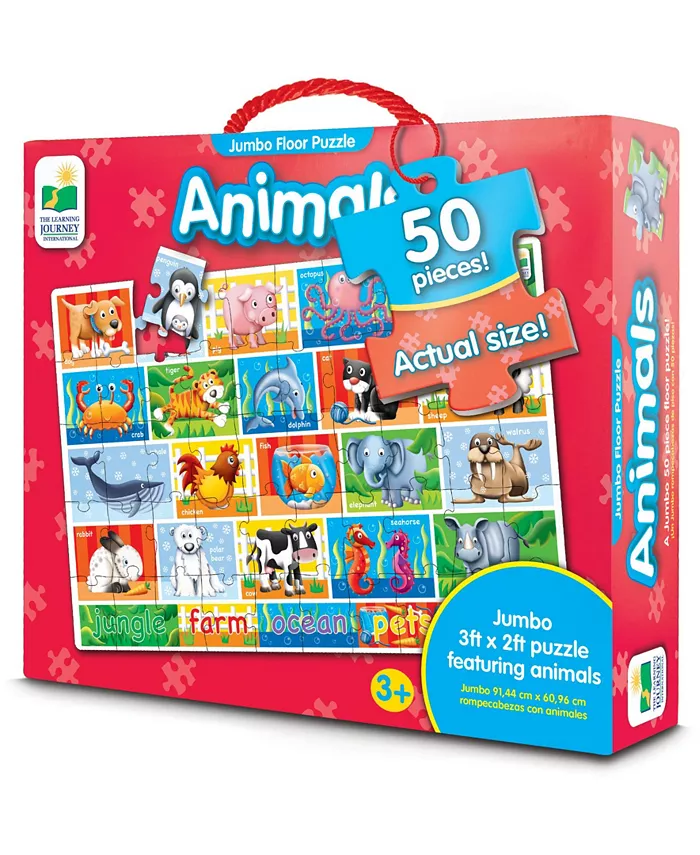 The Learning Journey Animals Jumbo Floor Jigsaw Puzzle- 50 Piece - Mycitystee