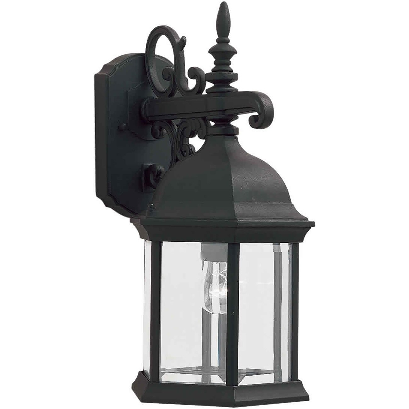1-Light Black Outdoor Wall Lantern with Clear Beveled Glass Panels Shopping - The Best Deals on Outdoor Wall Lanterns | 33520342 - Mycitystee