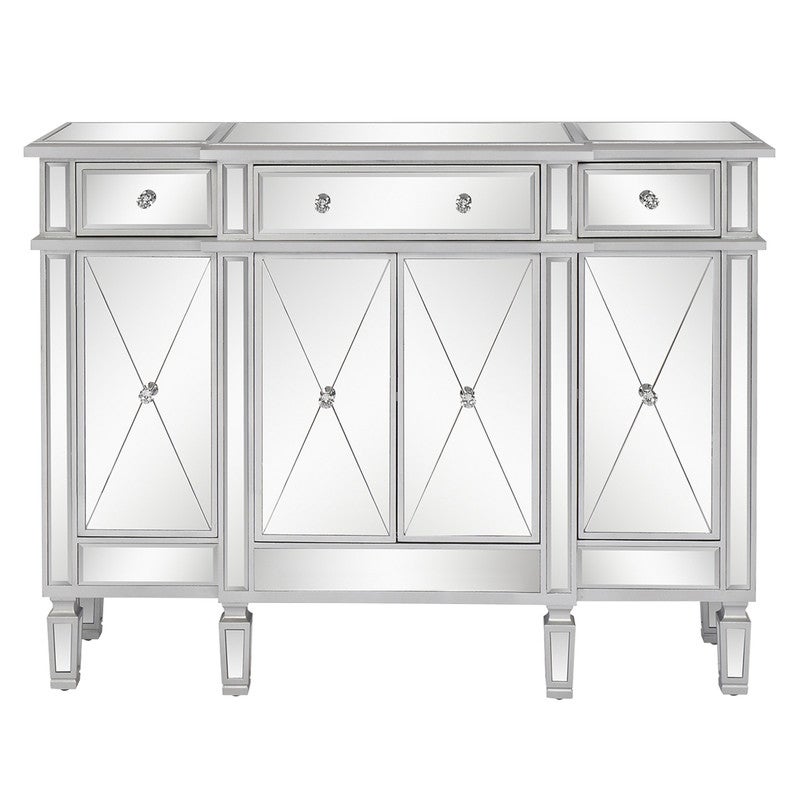 Silver MDF With Mirror Three Drawers Chest Of Drawer - - 36508394 - Mycitystee