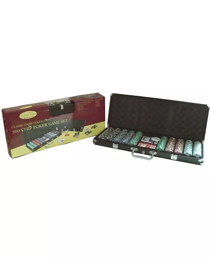 John N. Hansen Co. 500 Chip Poker Game Set in Black Aluminum Case - Mycitystee