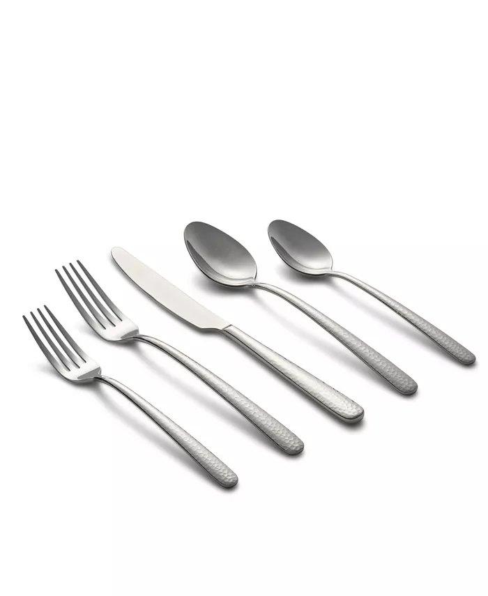 Fiesta Conga Hammered Mirror 20-Piece Flatware Set， Service for 4 - Mycitystee