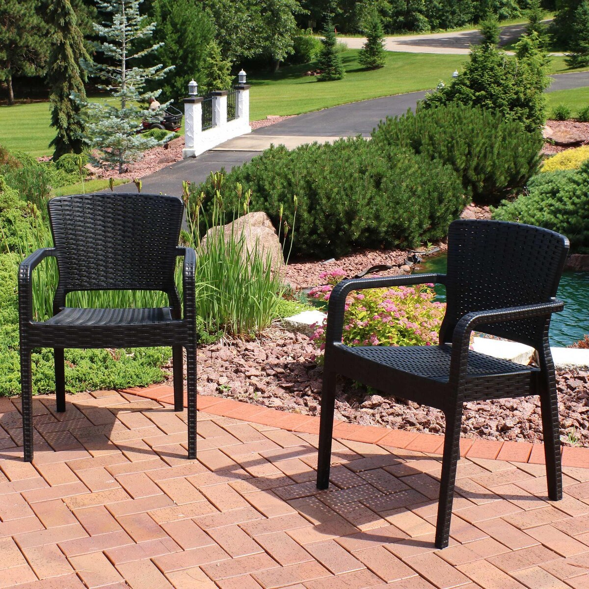 Ultimate Patio Pelican Hill Plastic Stackable Arm Chair - Mycitystee