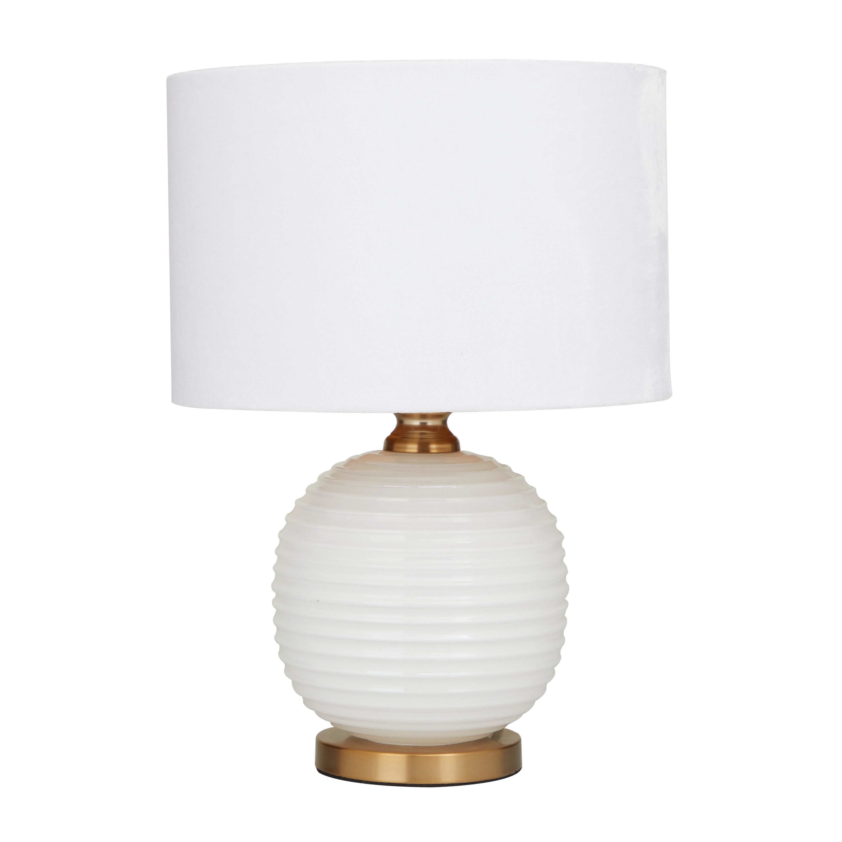 White Glass Modern Accent Lamp - 13 x 13 x 19 - Mycitystee