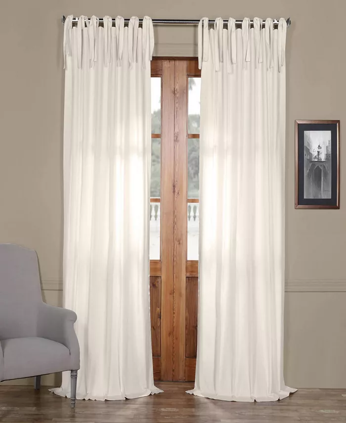 Exclusive Fabrics Furnishings Tie-Top Cotton Curtain Panels - Mycitystee