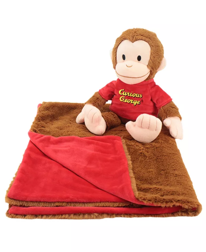 Animal Adventure Curious George Cuddle Bundle 2-In-1 Blanket Plush Bundle - Mycitystee