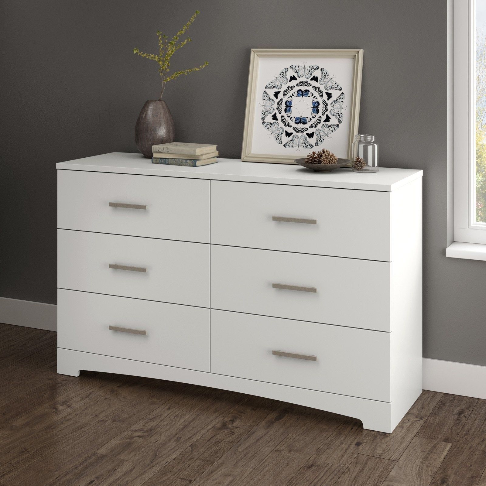 Gramercy 6-Drawer Double Dresser， Pure White - - 37236429 - Mycitystee