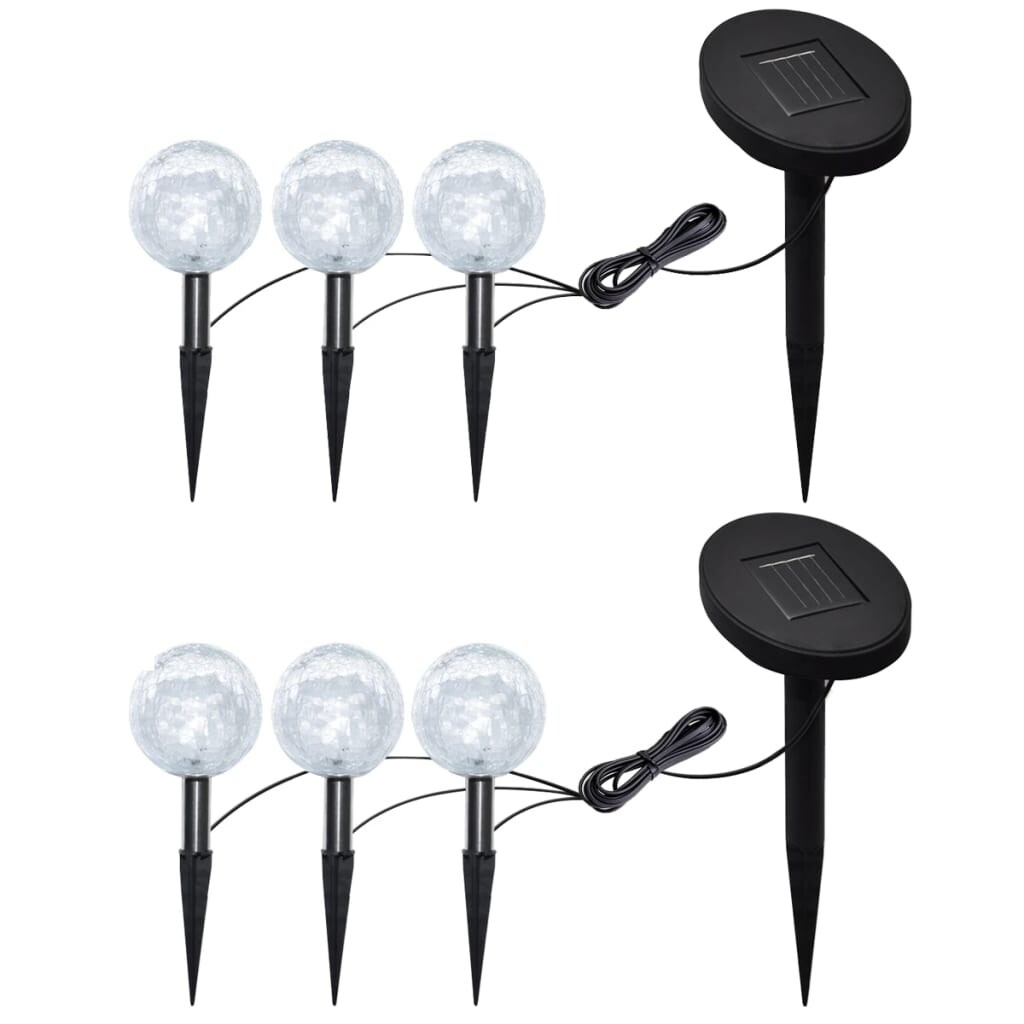 Garden Lights 6 pcs LED with Spike Anchors and Solar Panels - Mycitystee