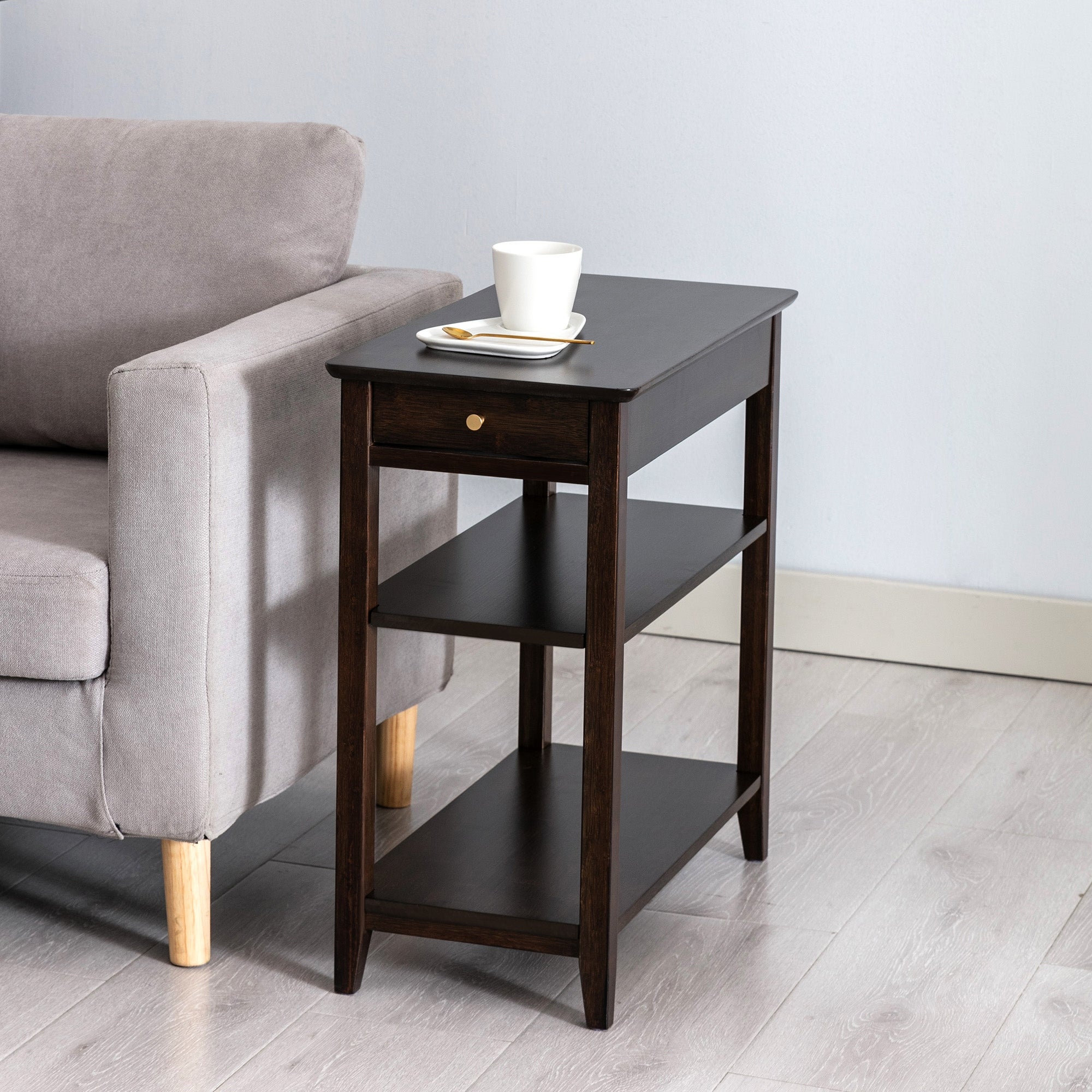 Connexion Decor Verenney End Table With Drawer， Dark Walnut - Mycitystee