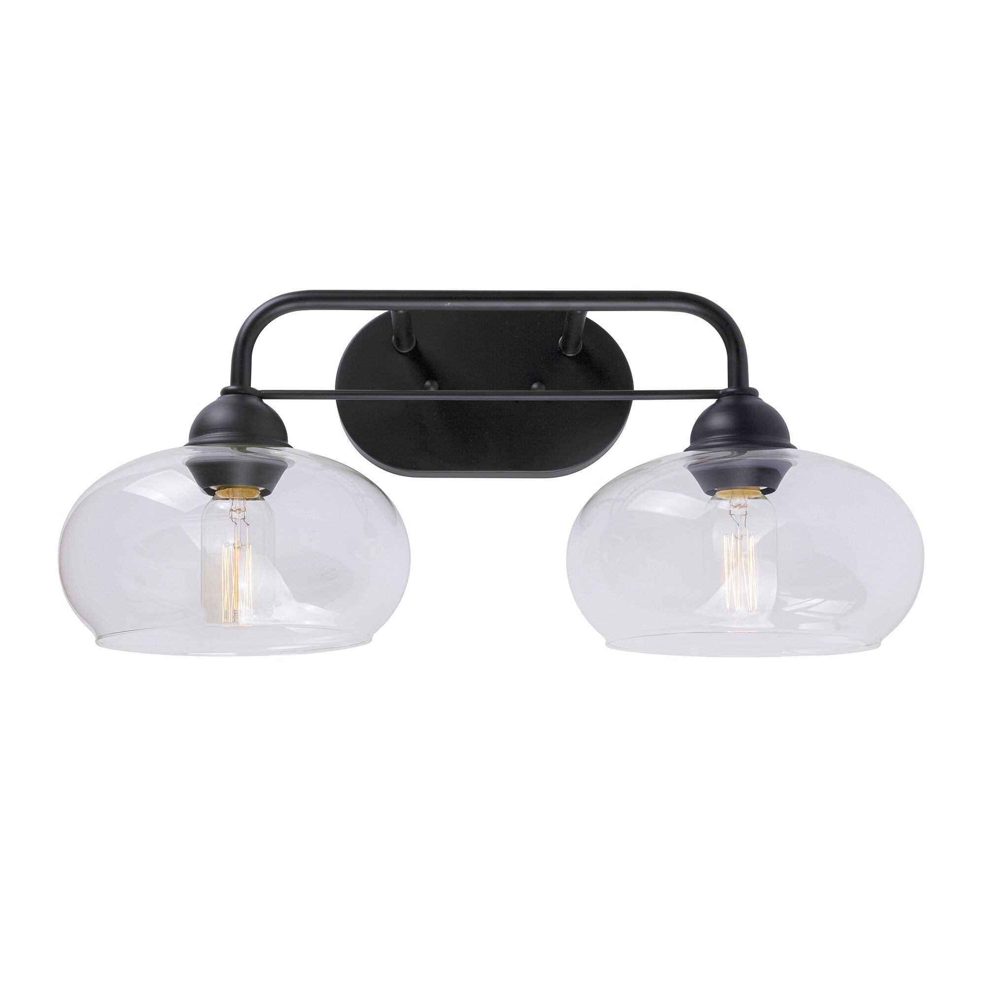 Cameron 2-Light Black Bath Light with Clear Glass - Mycitystee