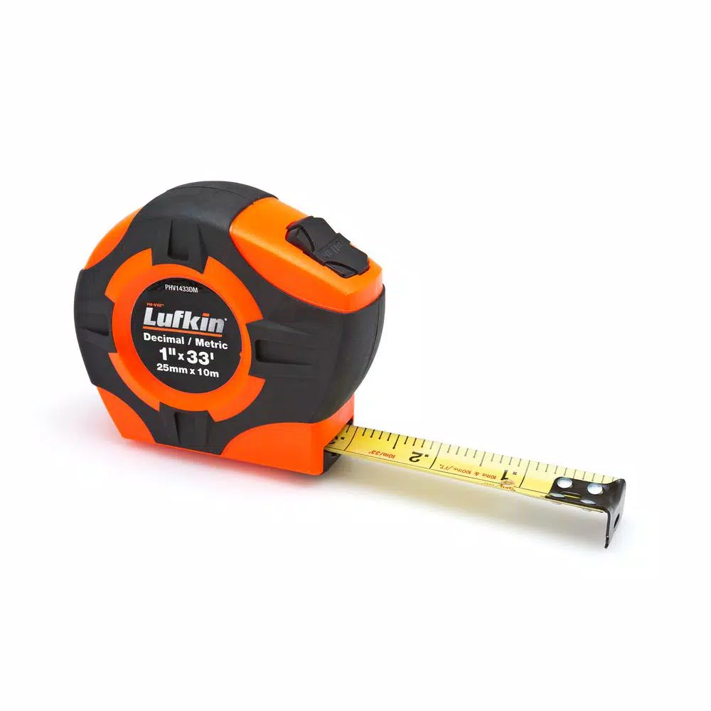 Lufkin P1000 1 in. x 33 ft. Engineerand#8217;s Hi-Viz Orange Tape Measure and#8211; XDC Depot - Mycitystee
