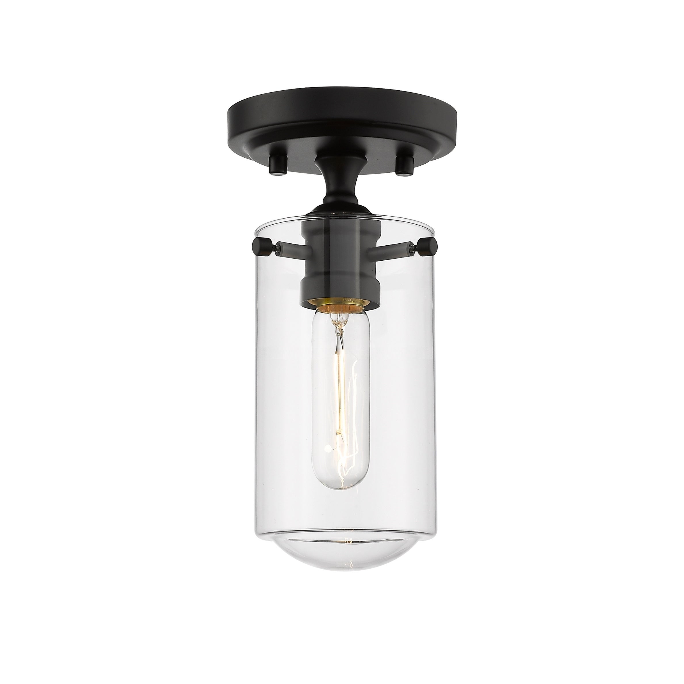 Delaney 1 Light Flush Mount - Matte Black - Mycitystee