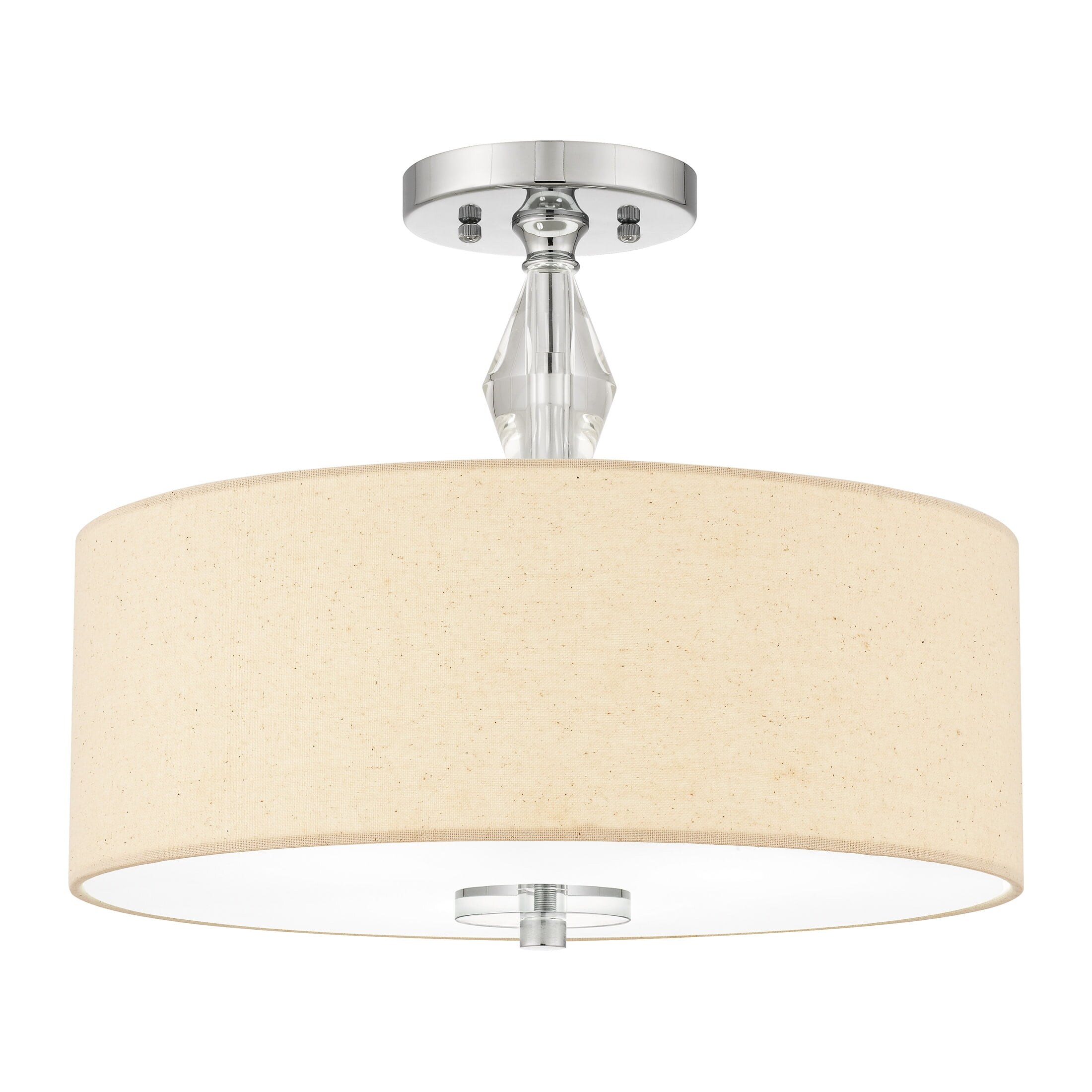 Trismen 3-Light Polished Chrome Semi-Flush Mount - Mycitystee