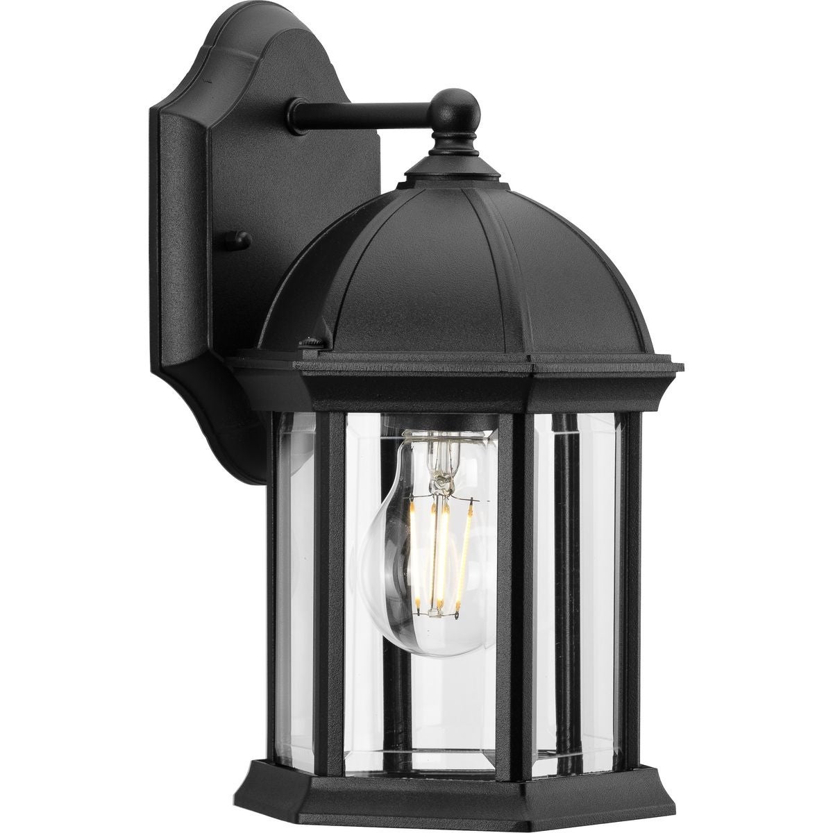 Dillard Collection One-Light Textured Black Outdoor Wall Lantern - 6.5 in x 6.37 in x 11.37 in - Mycitystee