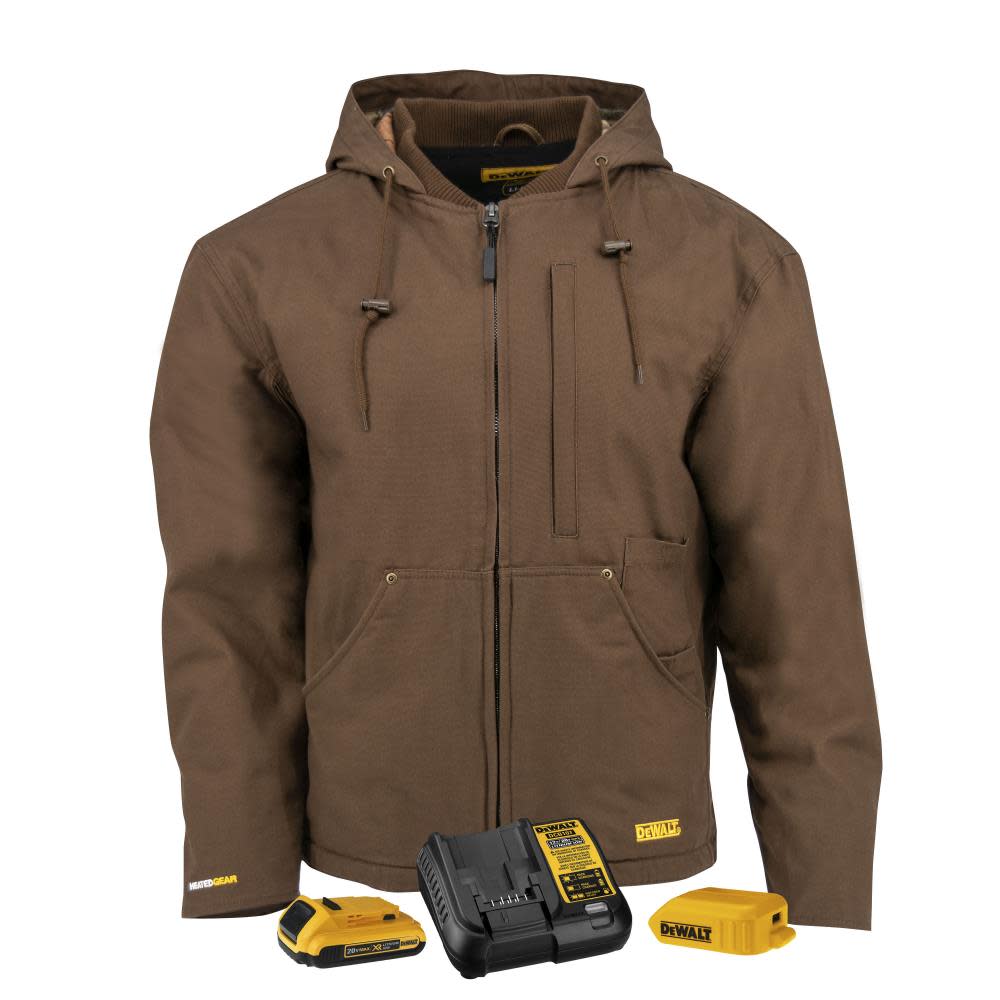 DEWALT Heavy Duty Heated Kit Tobacco Work Jacket Large DCHJ076ATD1-L from DEWALT - Mycitystee
