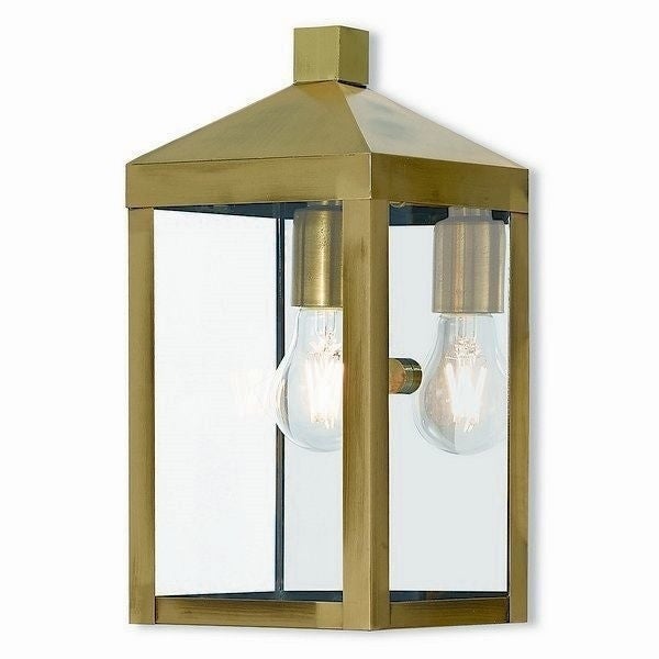 Livex Lighting Outdoor Wall Lantern 1 Light Antique Brass Shopping - The Best Deals on Outdoor Wall Lanterns | 22457419 - Mycitystee