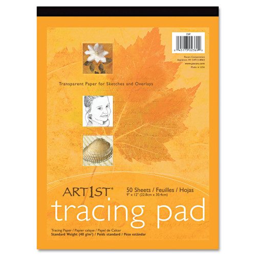 Pacon Art1st Parchment Tracing Paper， 16 lb， 9 x 12， White， 50/Pack (2312) - Mycitystee