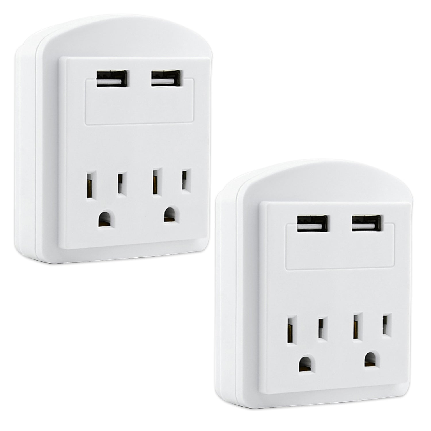 5 Core USB Wall Charger White with Surge Protector | Charging Power Outlet with 2 USB Ports and 2 AC Plug Expanders | Safe Wall Adapter for Travel, Ho - Mycitystee