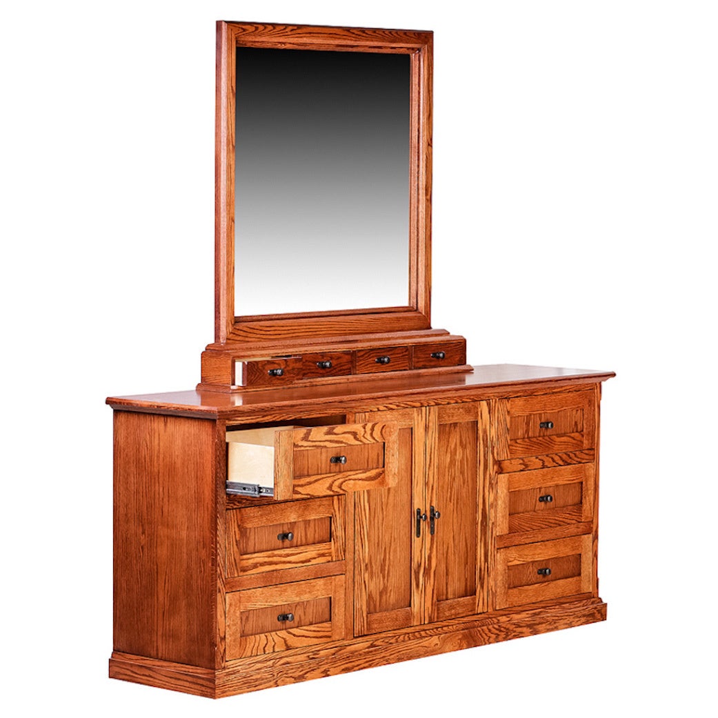 Forest Designs Mission Nine Drawer Dresser and Mirror - - 11901601 - Mycitystee