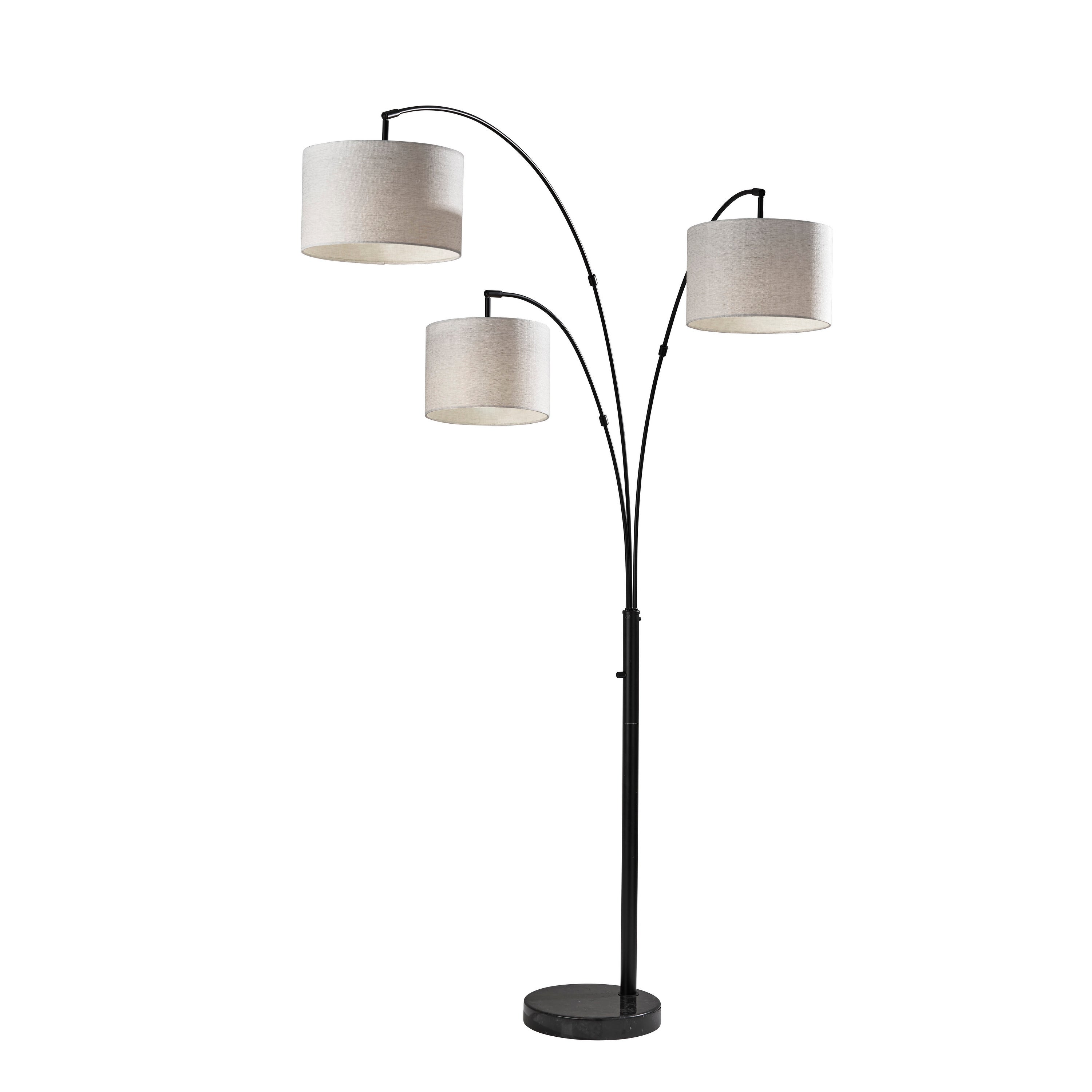 Adesso Bowery 3-Arm Black Arc Lamp - Mycitystee