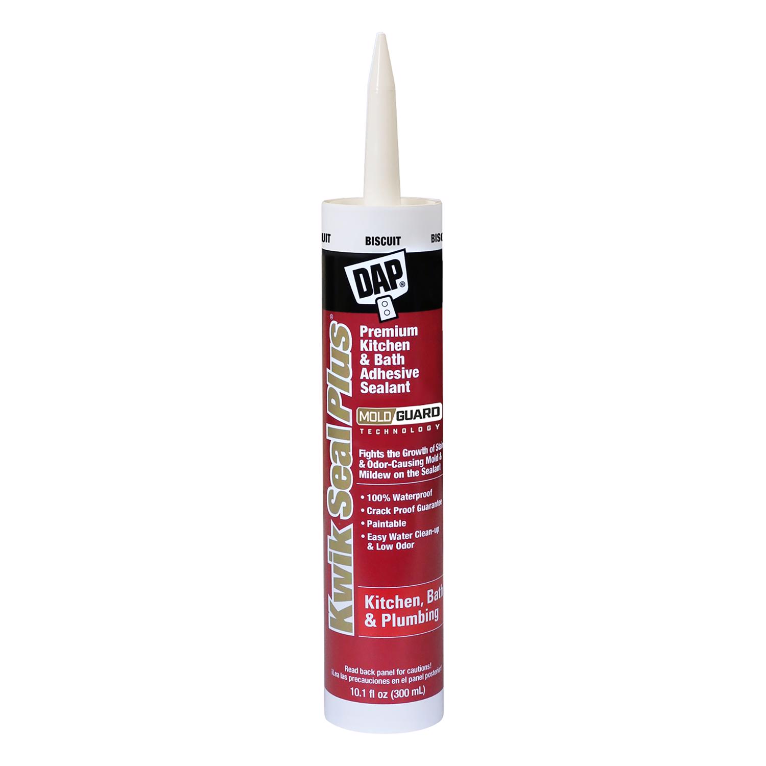 DAP Kwik Seal Plus Biscuit Siliconized Latex Kitchen and Bath Adhesive Caulk 10.1 oz - Mycitystee