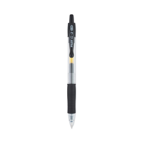 Pilot G2 Premium Retractable Gel Pen， 0.38mm， Black Ink， Clear/Black Barrel， Dozen (31277) - Mycitystee