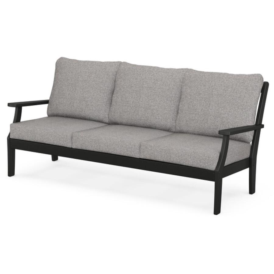 POLYWOOD Braxton Deep Seating Sofa in Black / Grey Mist - Mycitystee