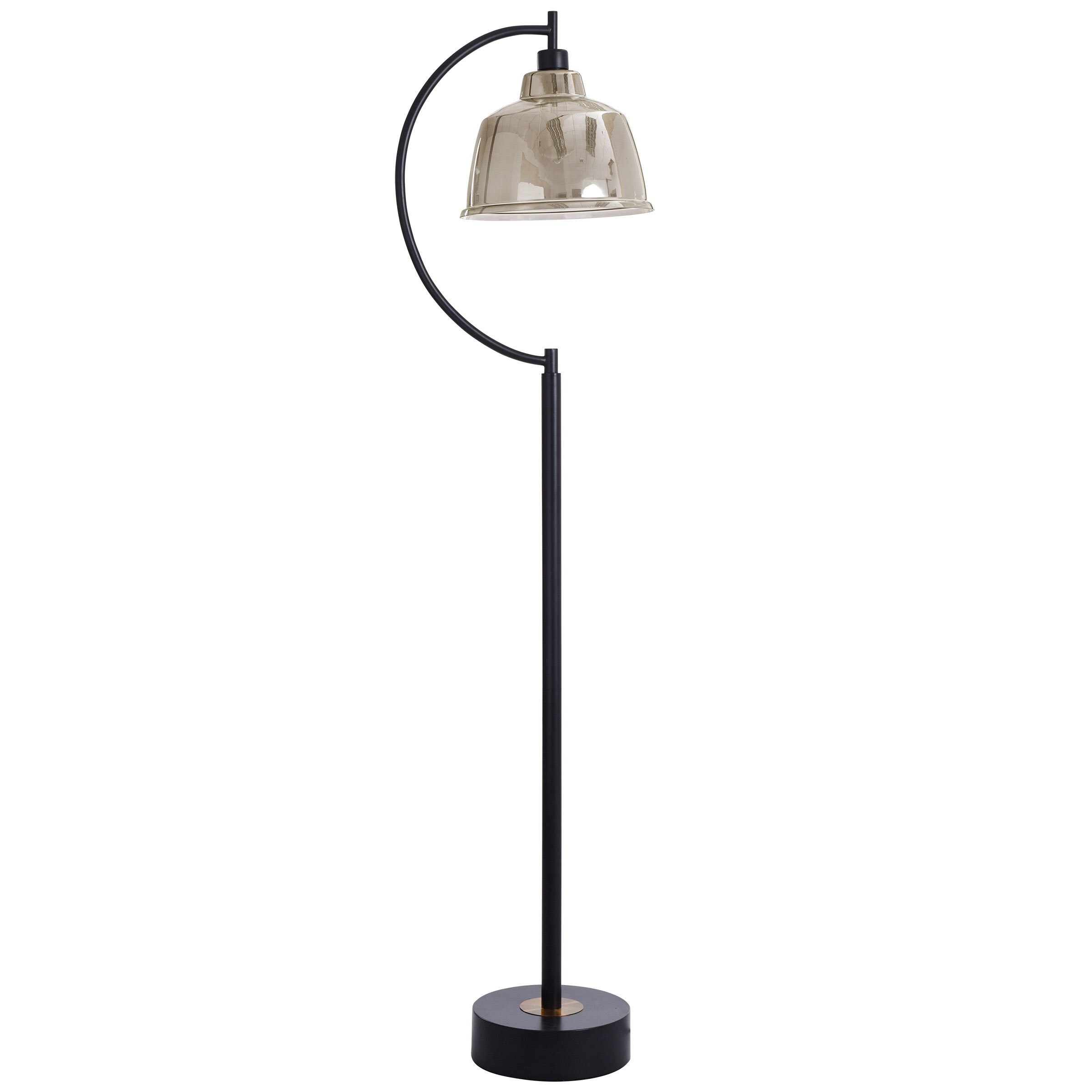 StyleCraft Black Water Curve Stem Floor Lamp - Glass Bell Shade - Mycitystee