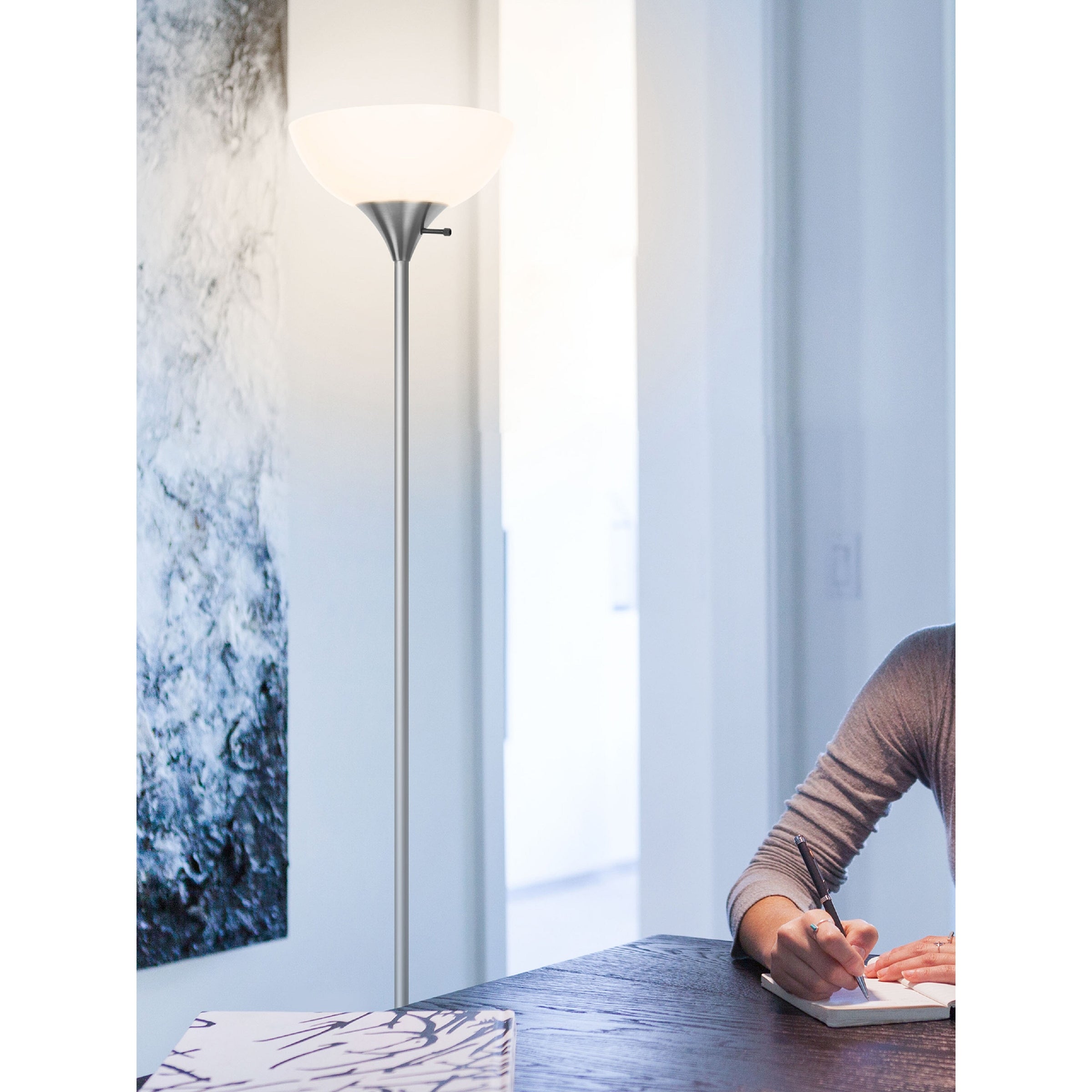 Brightech Sky Dome LED Floor Lamp - Silver. - Mycitystee