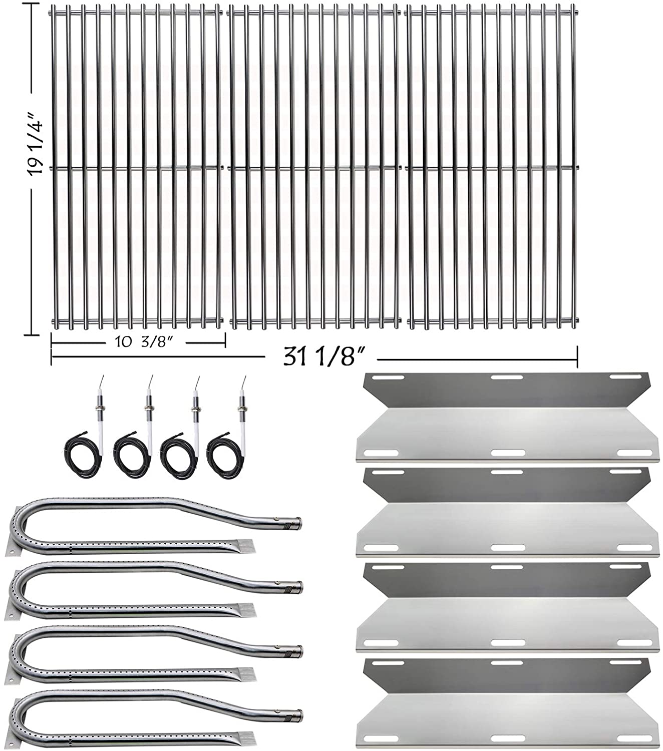 Repair Kit for Jenn Air 720-0512, 730-0512, 720-0586A Gas Grill Repair kit, Burners, Heat Plates, Grates and Igniters Set - Mycitystee