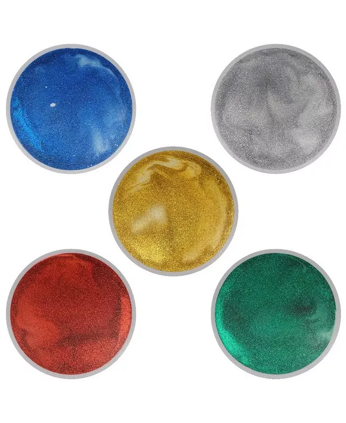 Playlearn Round Glitter Liquid Floor Tiles - 5 Pack - Mycitystee
