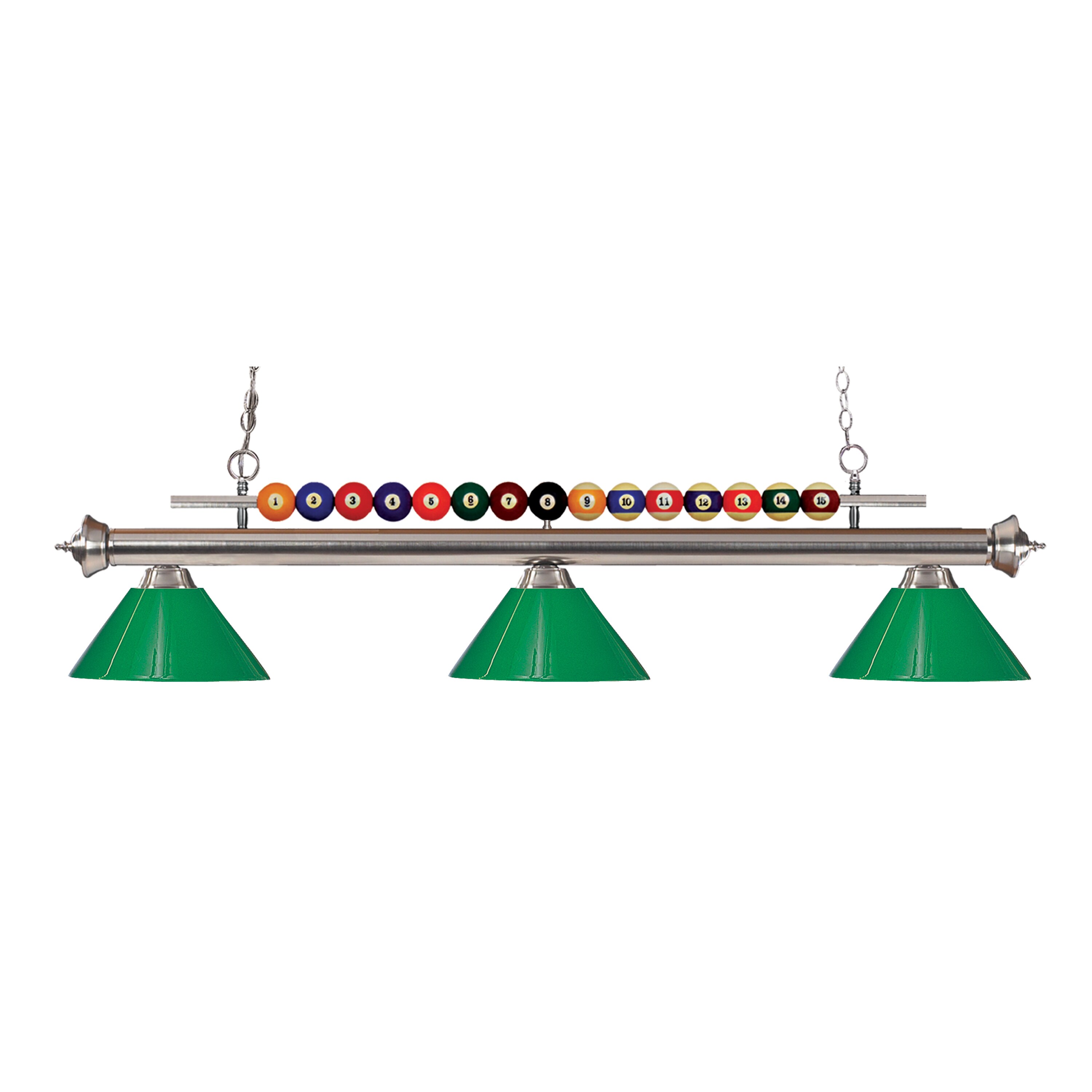 Avery Home Lighting Shark 3-light Island/Billiard Green-finished Light - Green - Brushed Nickel - Mycitystee