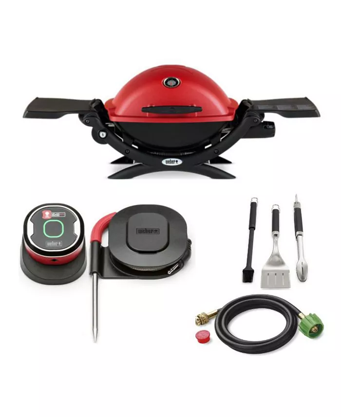 Weber Q 1200 Liquid Propane Gas Grill Red All-In-One - Mycitystee