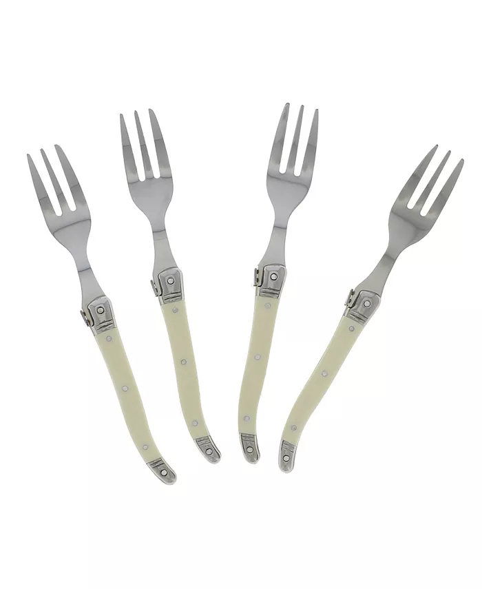 French Home Laguiole Faux Ivory Cake Forks， Set of 4 - Mycitystee