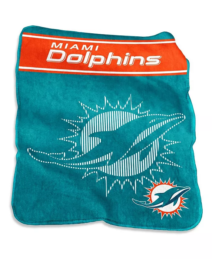 Logo Brands Miami Dolphins 60'' x 80'' XL Raschel Plush Throw Blanket - Mycitystee
