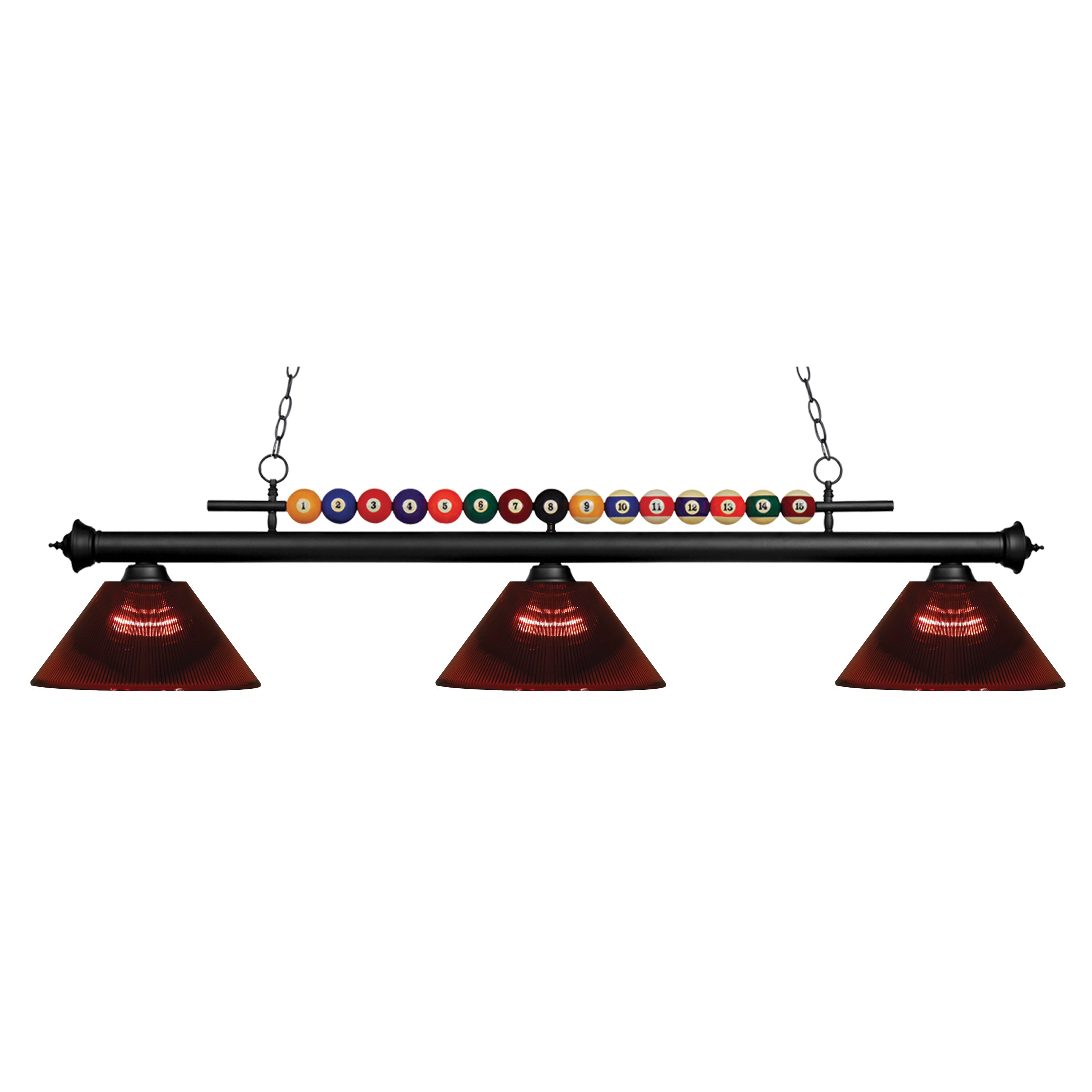 Avery Home Lighting Shark 3-light Island/Billiard Acrylic Burgundy-finished Light - Red - Matte Black - Mycitystee