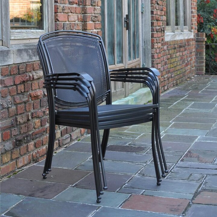 Kettler HENLEY Wrought Iron Mesh Stacking Arm Chair - Mycitystee