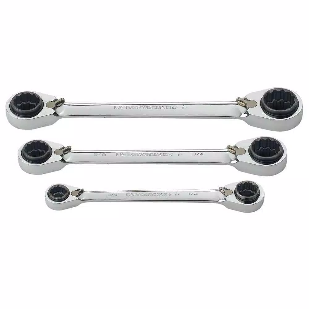 GEARWRENCH QuadBox SAE Double Box Ratcheting Wrench Set (3-Piece) and#8211; XDC Depot - Mycitystee