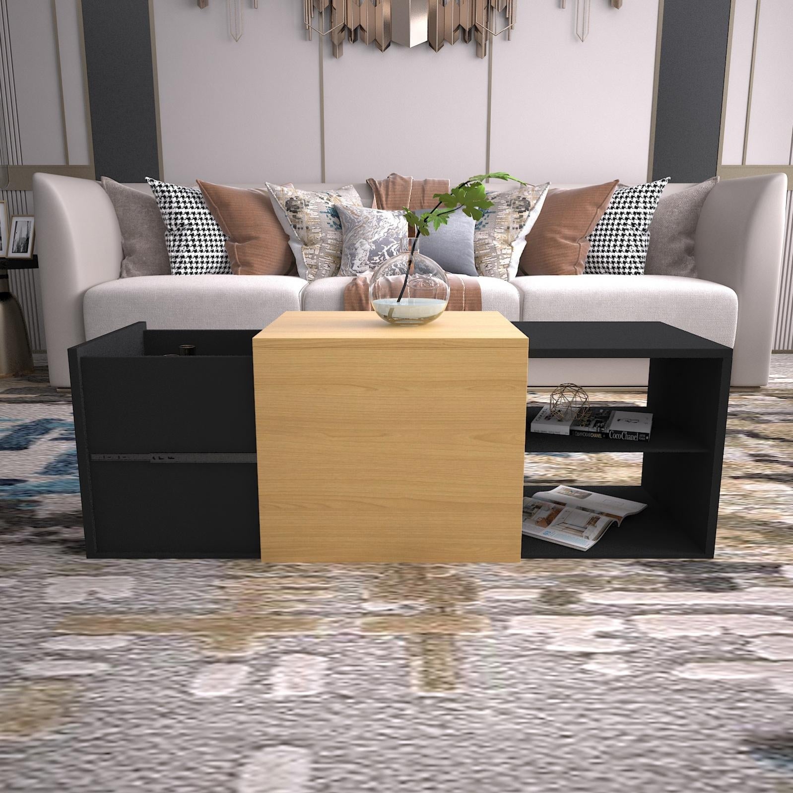 Modern Minimalist Design Living Room Coffee Table Storage Table Small Apartment - Mycitystee