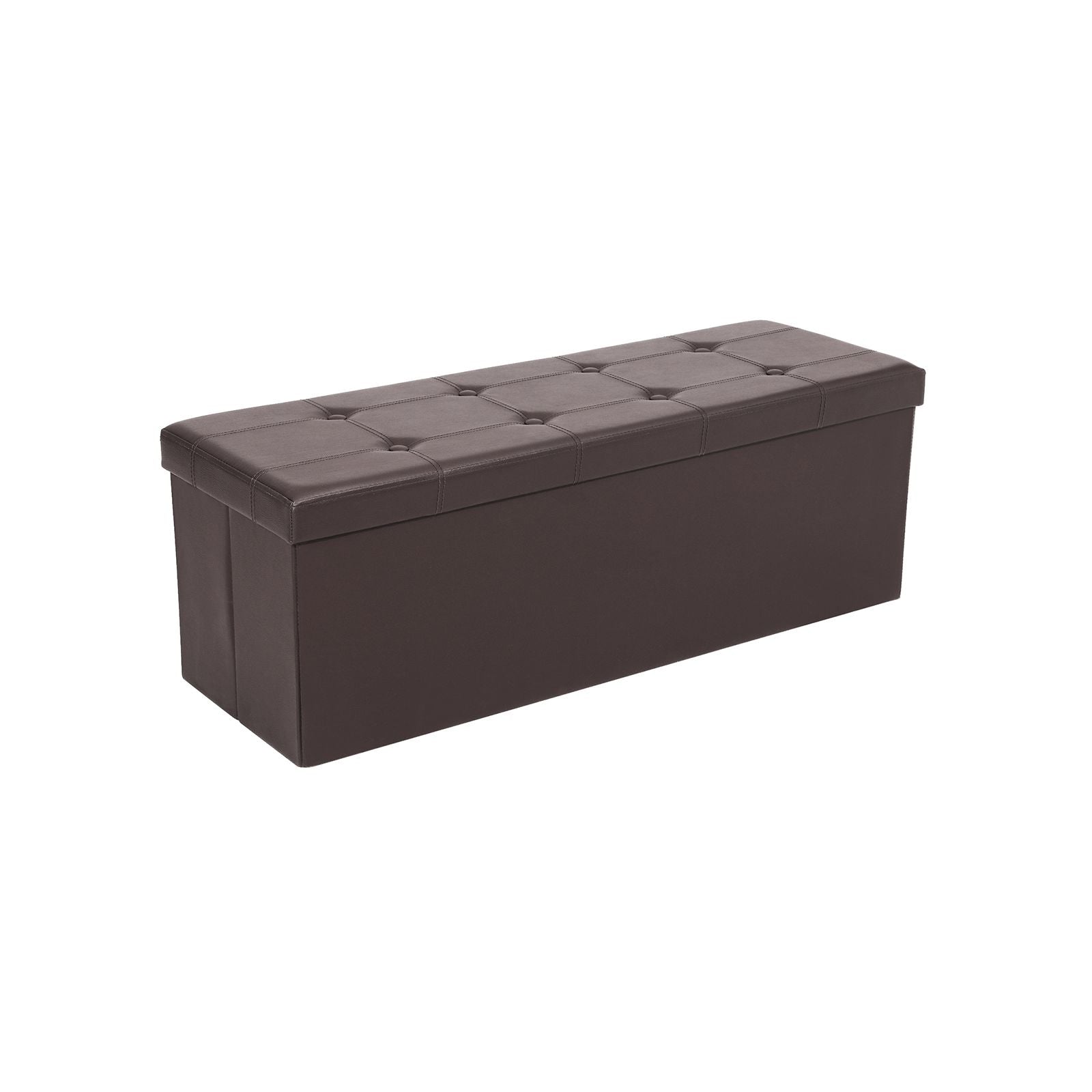 SONGMICS Brown Foldable Storage Ottoman Bench - Mycitystee