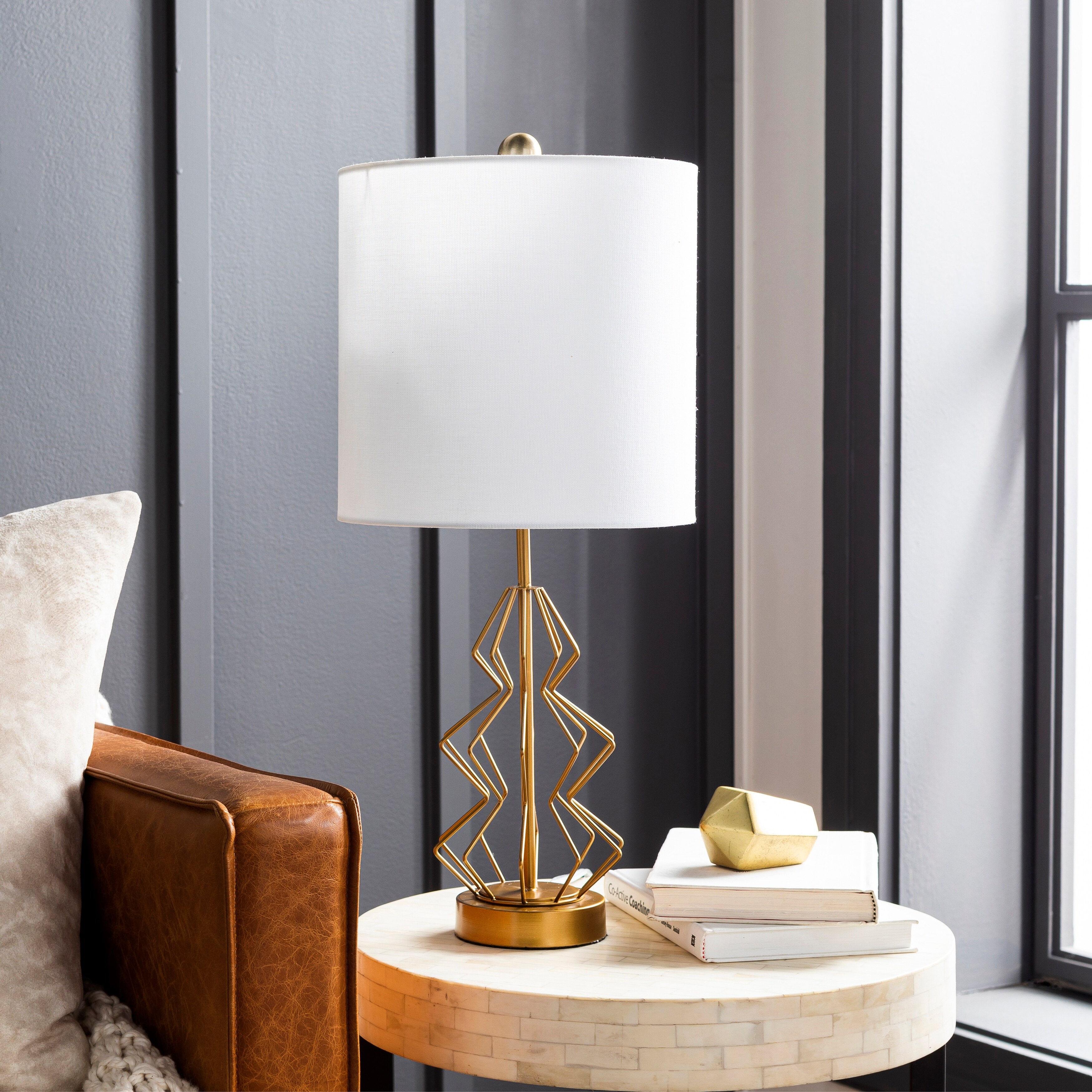 Artistic Weavers Anisa Gold Geometric 23-inch Table Lamp - 23