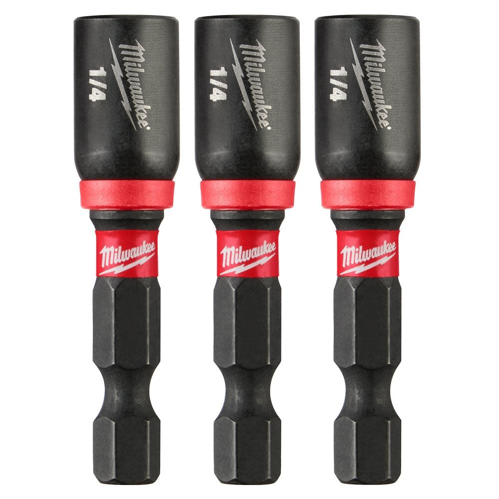 Milwaukee SHOCKWAVE Impact Duty 1/4 x 1-7/8 Magnetic Nut Driver 3PK 49-66-4522 from Milwaukee - Mycitystee