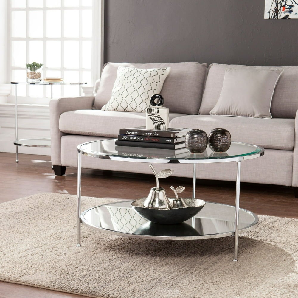 Rambix Glam Cocktail Table， Chrome - Mycitystee