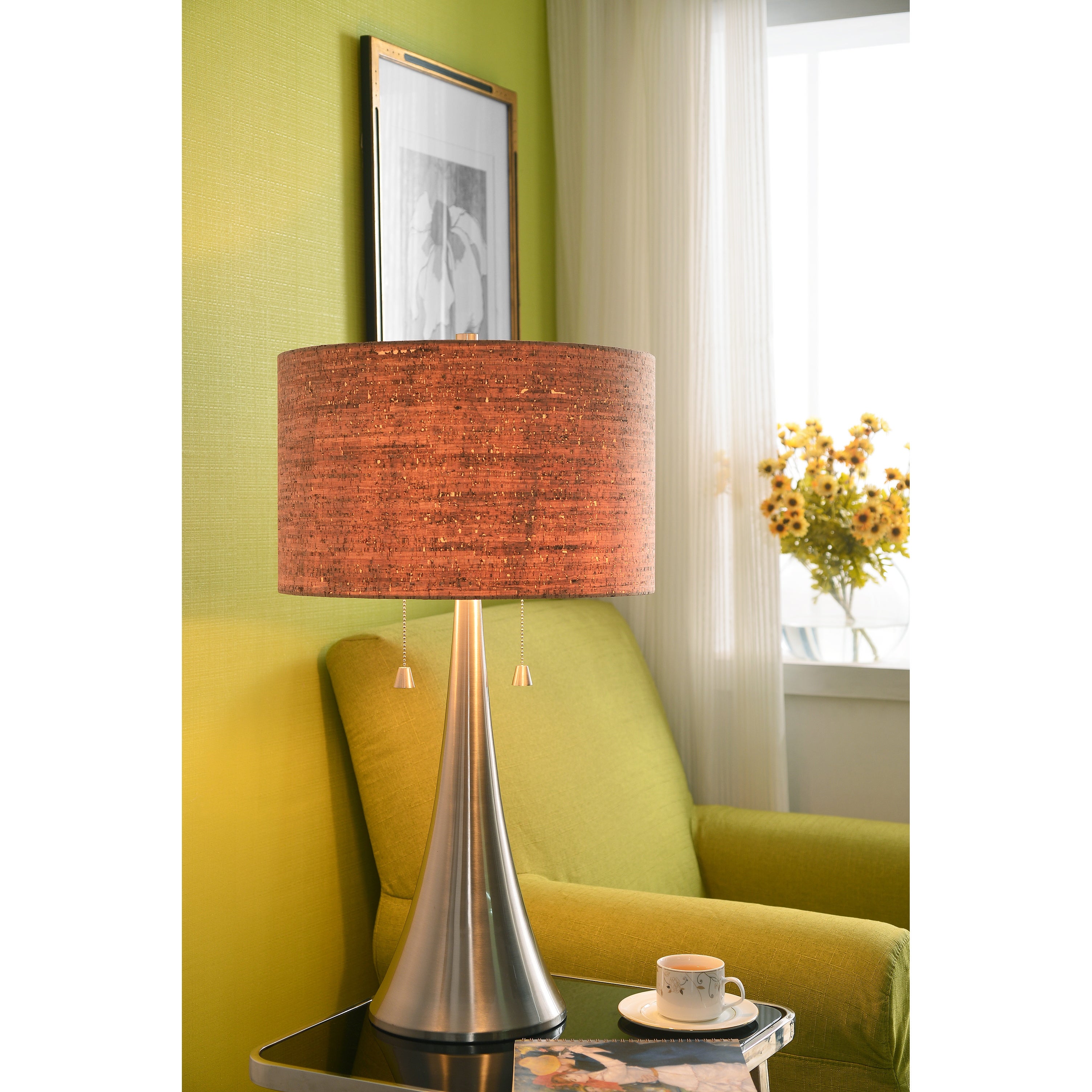 Laurindo Brushed Steel Finish Table Lamp - Mycitystee